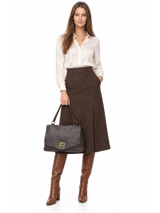 Anna Luchini Kastanienbraun Rindsledertasche - Image 4