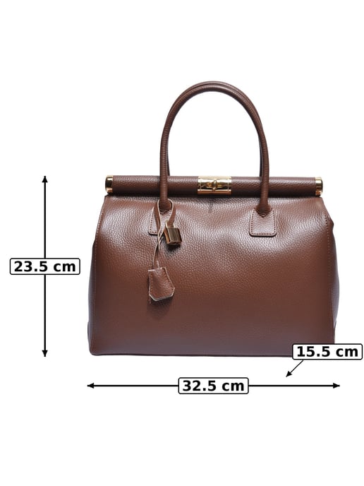 Anna Luchini Kastanienbraun Rindsledertasche - Image 5