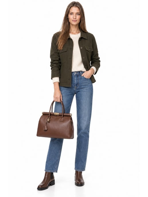 Anna Luchini Kastanienbraun Rindsledertasche - Image 6