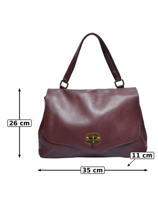 Anna Luchini Weinfarbe Rindsledertasche - Image 5