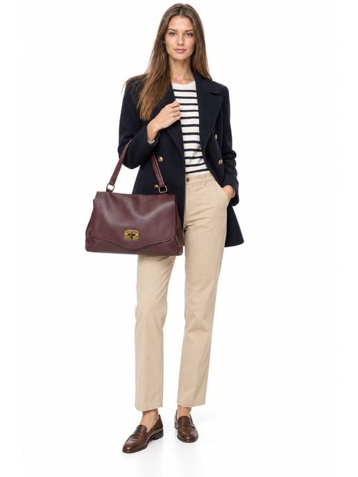 Anna Luchini Weinfarbe Rindsledertasche - Image 6