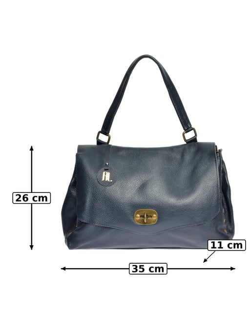 Anna Luchini Blau Rindsledertasche - Image 6