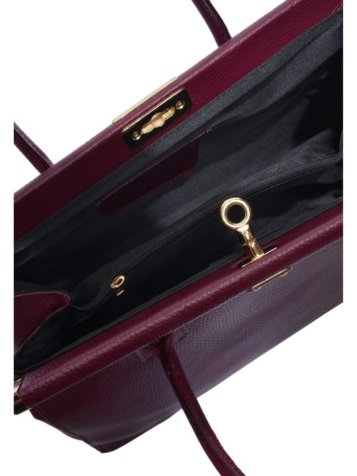 Anna Luchini Weinfarbe Rindsledertasche - Image 4