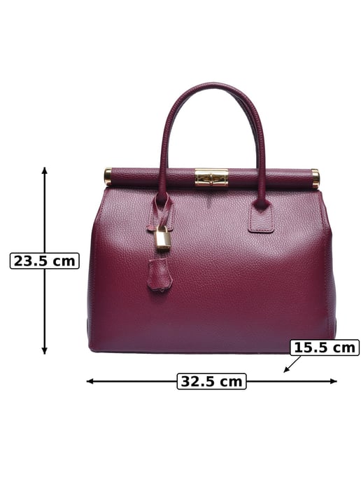 Anna Luchini Weinfarbe Rindsledertasche - Image 5