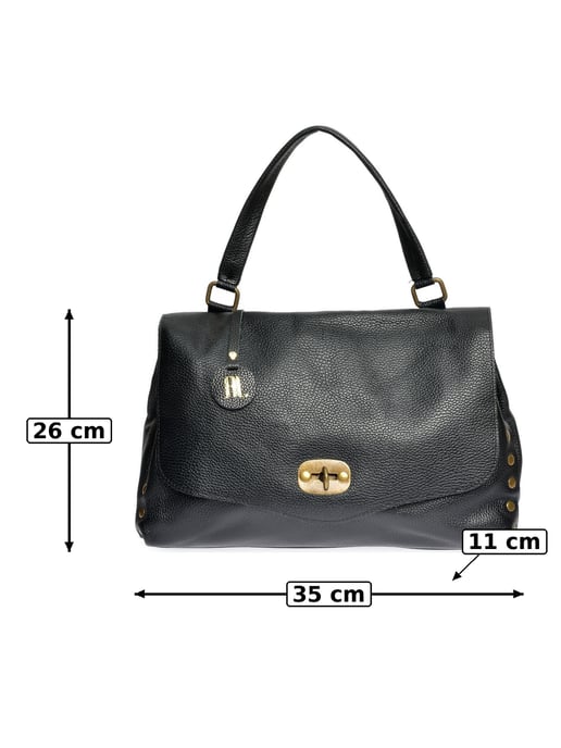 Anna Luchini Schwarz Rindsledertasche - Image 6