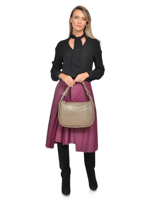 Luisa Vannini Beige Rindsledertasche - Image 5