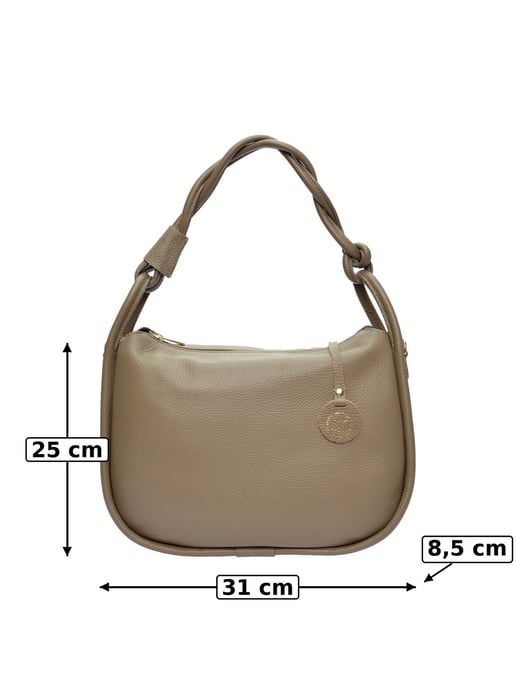 Luisa Vannini Beige Rindsledertasche - Image 6