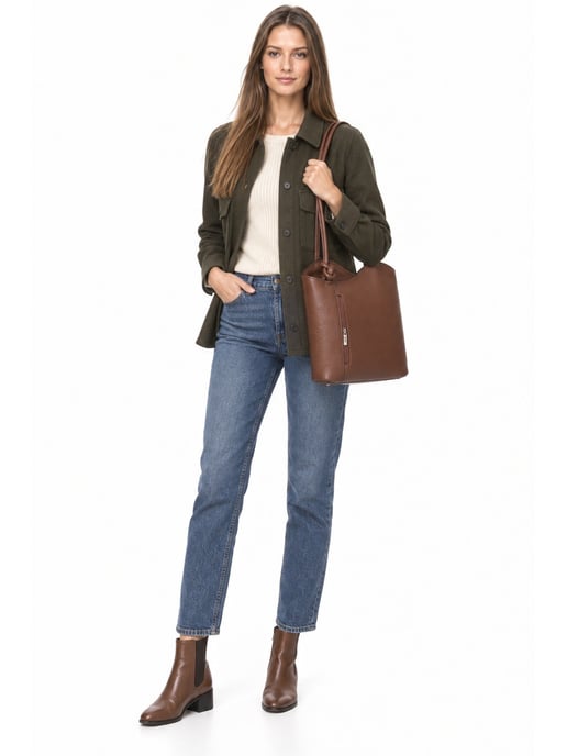 Anna Luchini Kastanienbraun Rindsledertasche - Image 6