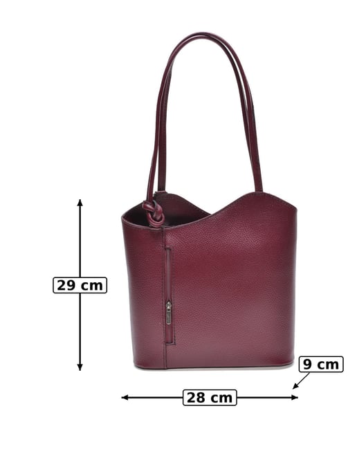 Anna Luchini Weinfarbe Rindsledertasche - Image 6