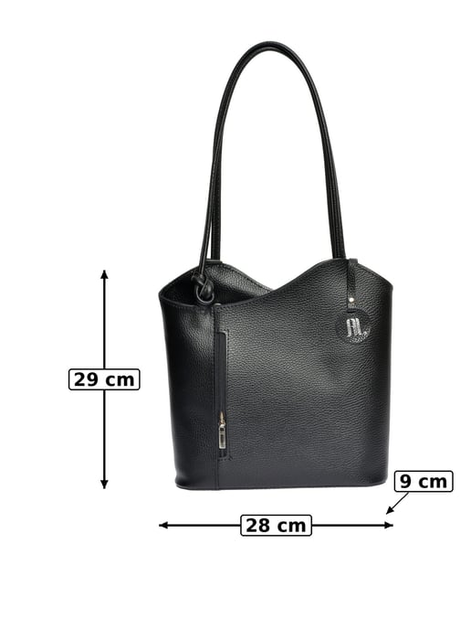 Anna Luchini Schwarz Rindsledertasche - Image 6