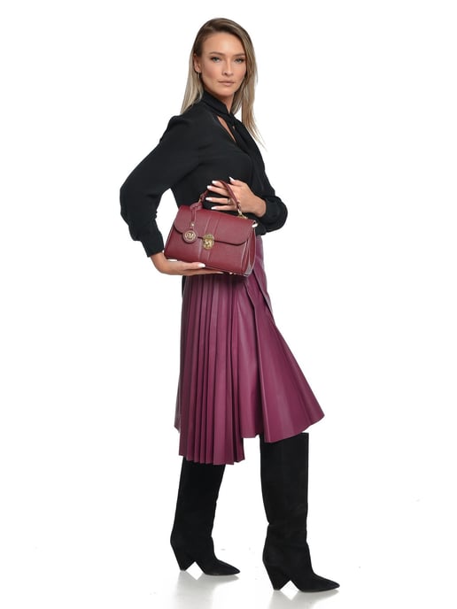 Roberta M Burgund Rindsledertasche - Image 5