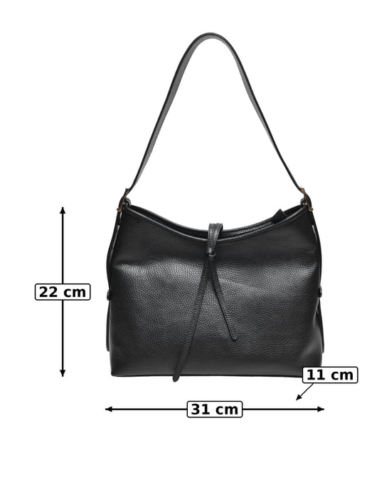 Anna Luchini Schwarz Rindsledertasche - Image 5