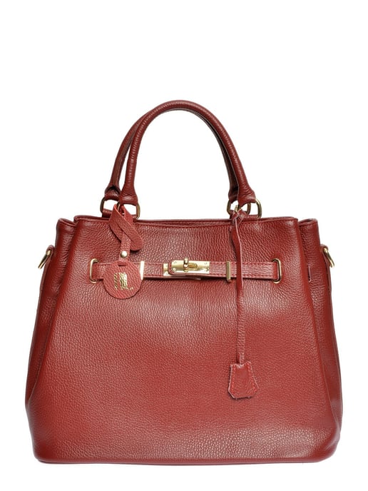 Anna Luchini Rot & Weinfarbet Rindsledertasche - Image 1
