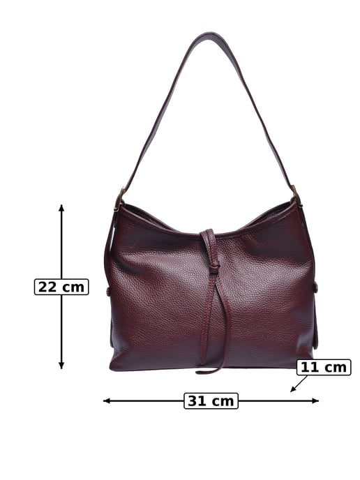 Anna Luchini Weinfarbe Rindsledertasche - Image 5