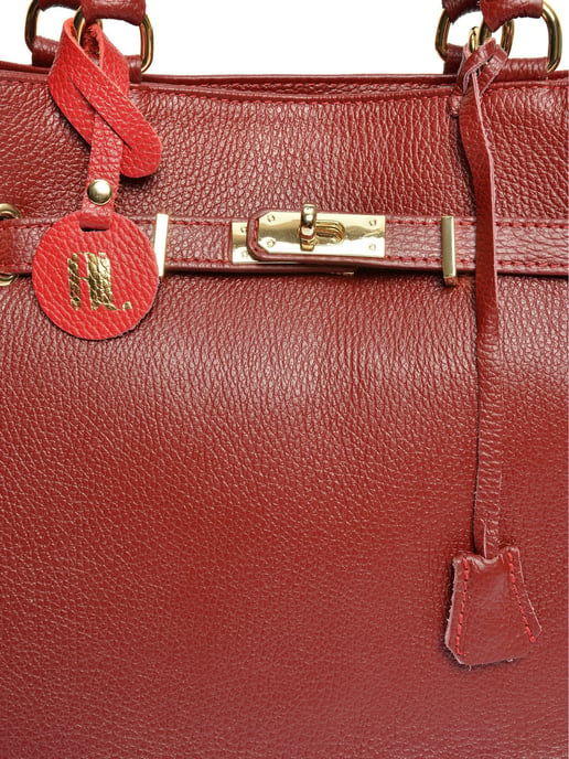 Anna Luchini Rot & Weinfarbet Rindsledertasche - Image 3