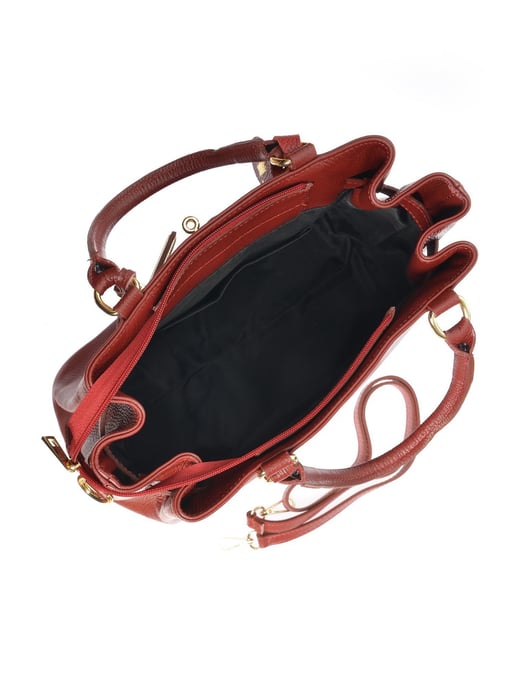 Anna Luchini Rot & Weinfarbet Rindsledertasche - Image 4