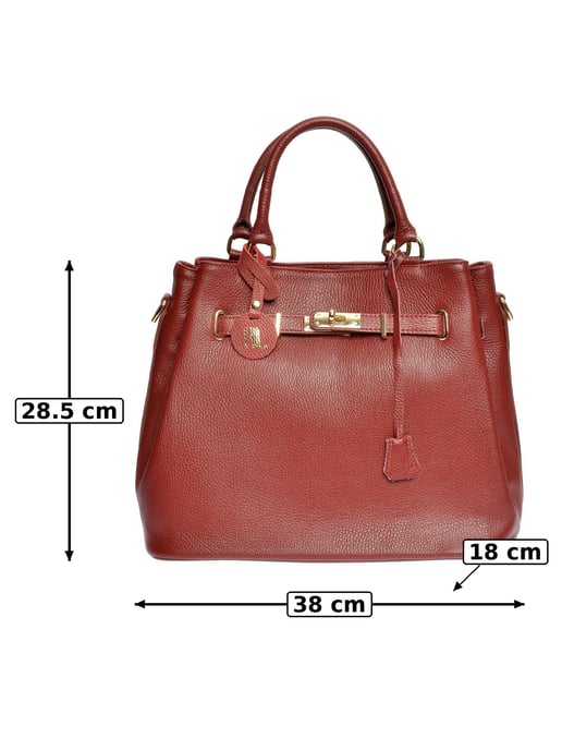 Anna Luchini Rot & Weinfarbet Rindsledertasche - Image 6
