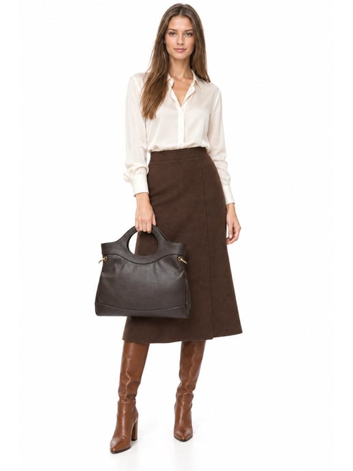 Anna Luchini Kastanienbraun Rindsledertasche - Image 6