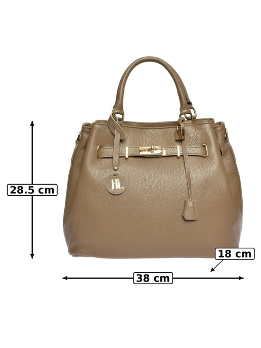 Anna Luchini Beige Rindsledertasche - Image 6