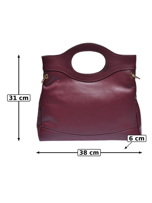 Anna Luchini Weinfarbe Rindsledertasche - Image 5