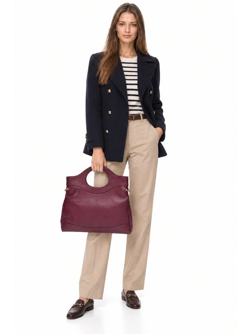 Anna Luchini Weinfarbe Rindsledertasche - Image 6