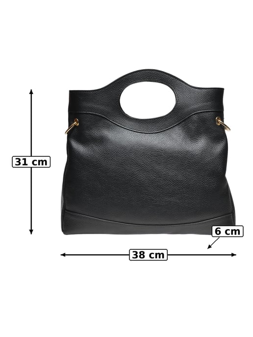 Anna Luchini Schwarz Rindsledertasche - Image 5