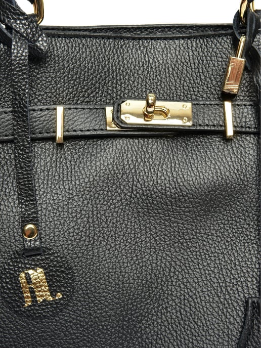 Anna Luchini Schwarz Rindsledertasche - Image 3
