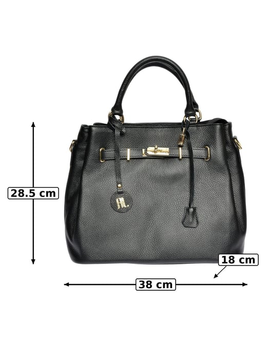 Anna Luchini Schwarz Rindsledertasche - Image 6