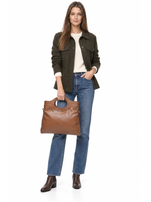 Anna Luchini Braun Rindsledertasche - Image 6
