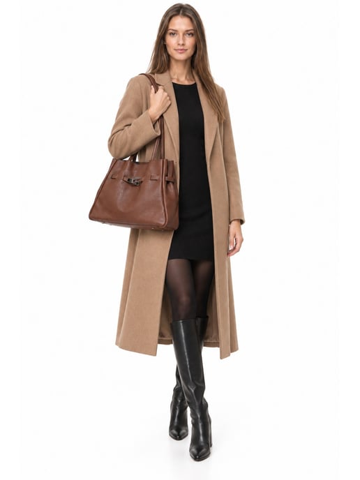 Anna Luchini Kastanienbraun Rindsledertasche - Image 6