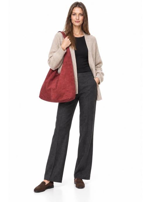 Anna Luchini Weinfarbe Rindsledertasche - Image 6