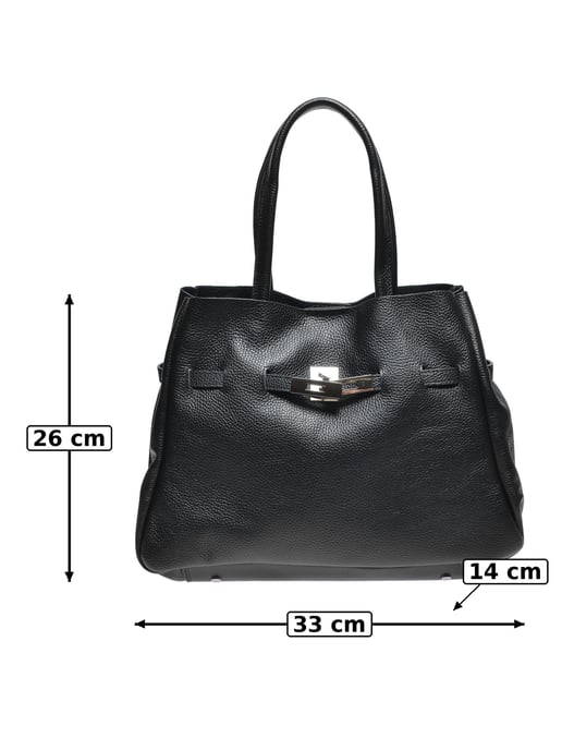 Anna Luchini Schwarz Rindsledertasche - Image 5