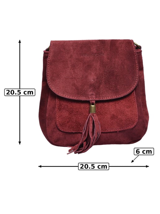 Anna Luchini Weinfarbe Rindsledertasche - Image 5