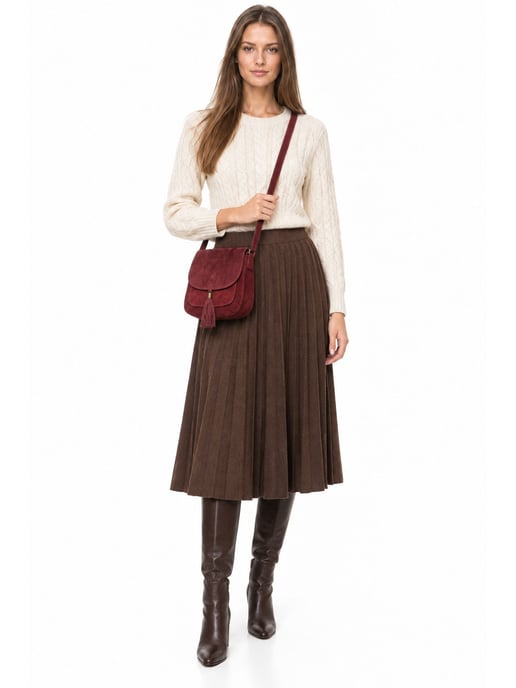 Anna Luchini Weinfarbe Rindsledertasche - Image 6