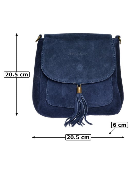 Anna Luchini Blau Rindsledertasche - Image 6
