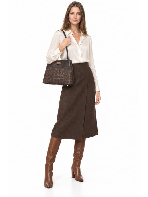Anna Luchini Kastanienbraun Rindsledertasche - Image 4