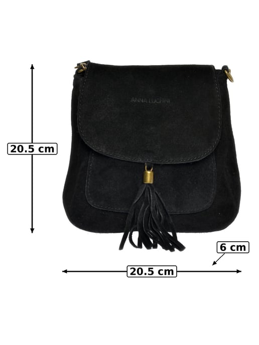 Anna Luchini Schwarz Rindsledertasche - Image 6
