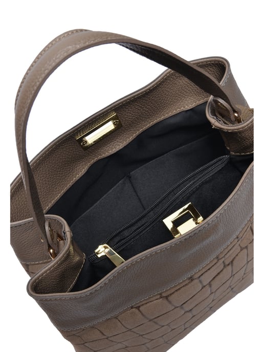 Anna Luchini Beige Rindsledertasche - Image 4