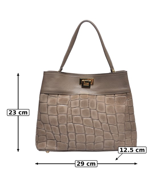 Anna Luchini Beige Rindsledertasche - Image 5