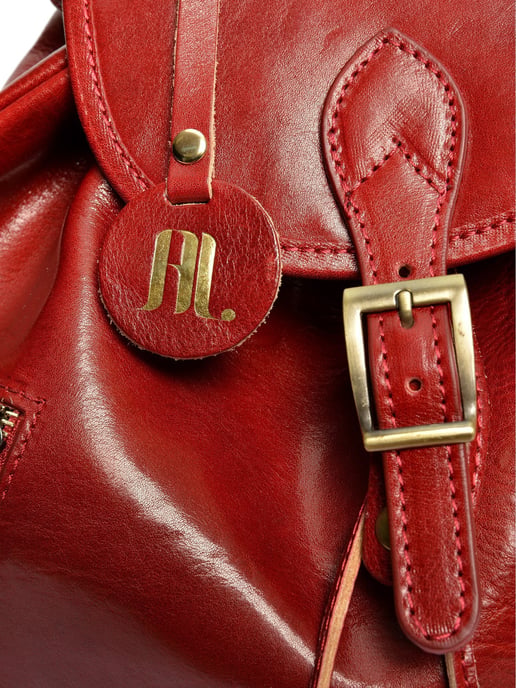 Anna Luchini Rot Rindsledertasche - Image 3