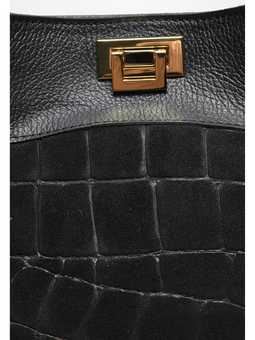 Anna Luchini Schwarz Rindsledertasche - Image 3