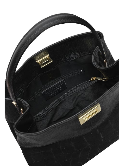 Anna Luchini Schwarz Rindsledertasche - Image 4