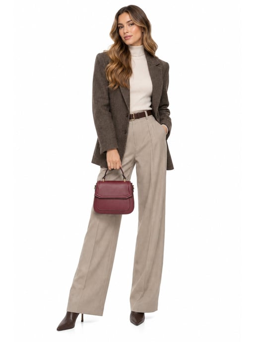 Isabella Rhea Weinfarbe Rindsledertasche - Image 5