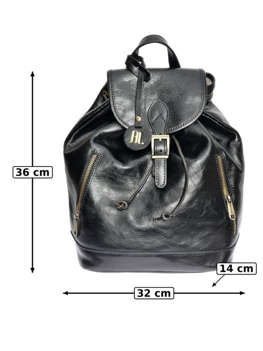 Anna Luchini Schwarz Rindsledertasche - Image 6