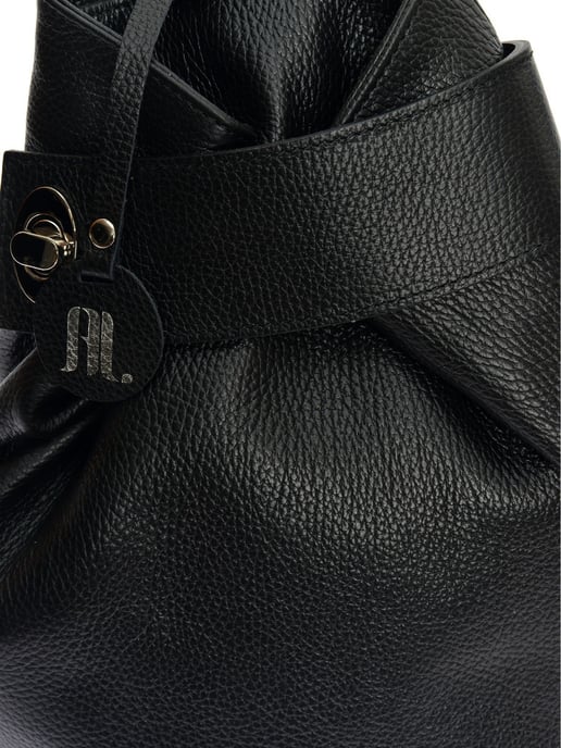 Anna Luchini Schwarz Rindsledertasche - Image 3