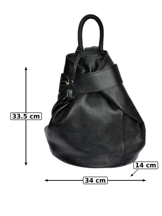 Anna Luchini Schwarz Rindsledertasche - Image 6