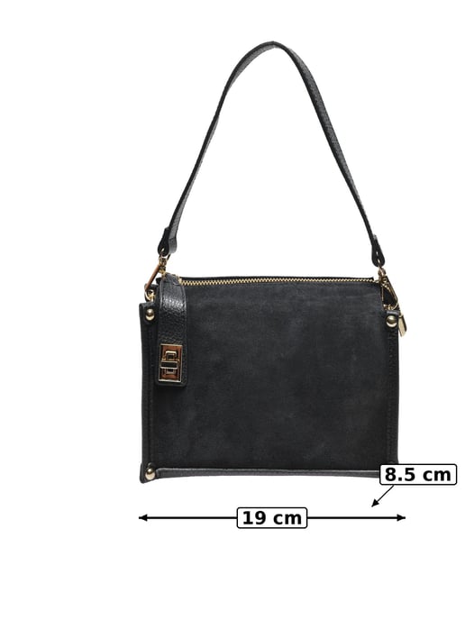 Anna Luchini Schwarz Rindsledertasche - Image 5