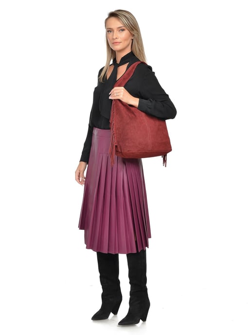 Isabella Rhea Weinfarbe Rindsledertasche - Image 5