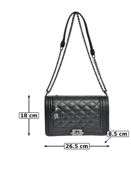 Anna Luchini Schwarz Rindsledertasche - Image 6