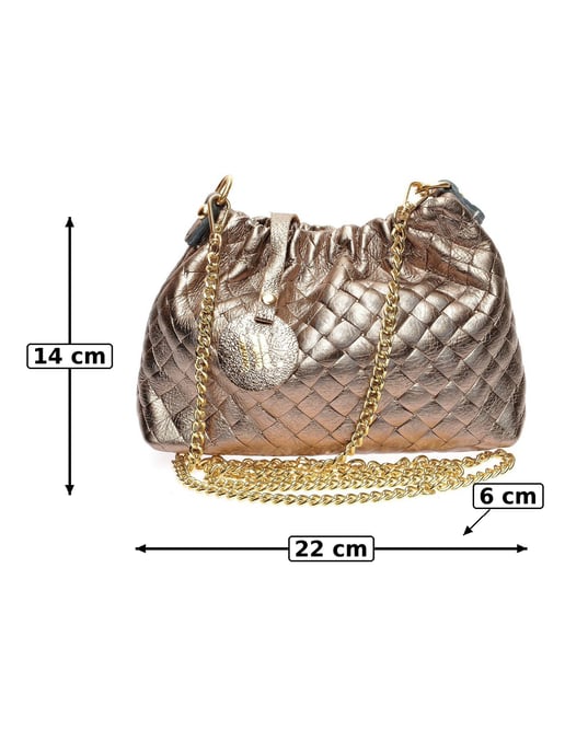 Anna Luchini Bronze Rindsledertasche - Image 5